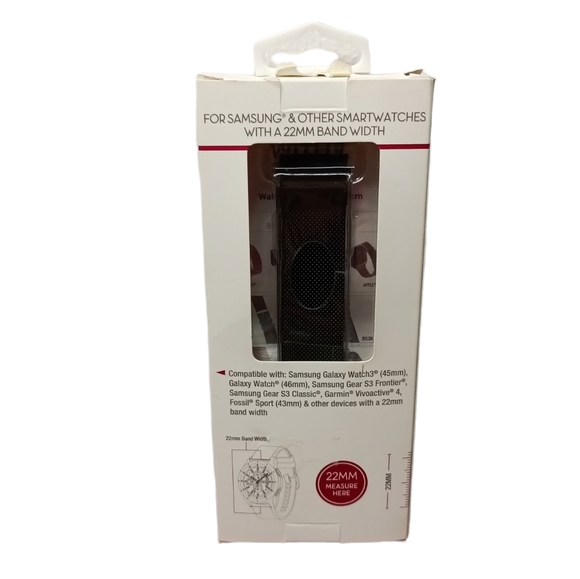 🌸WITHit Black Stainless Steel Mesh Band for 22mm Samsung Universal Smartwatch - Picture 3 of 7